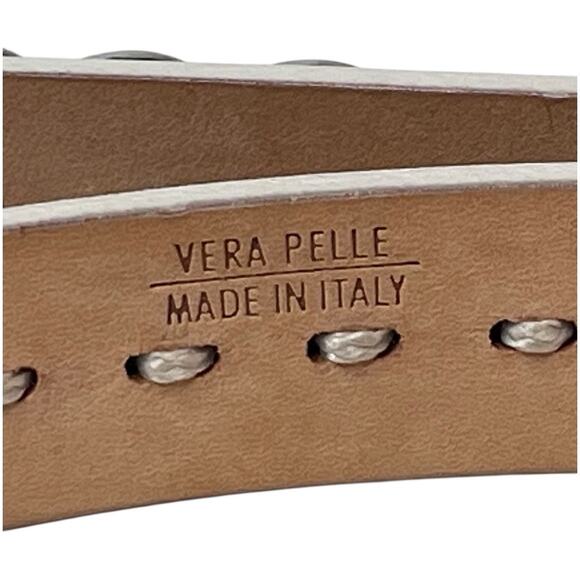 Barbara Bui White Leather & Chain Double Wrap Belt Size 80 Small - Picture 7 of 8